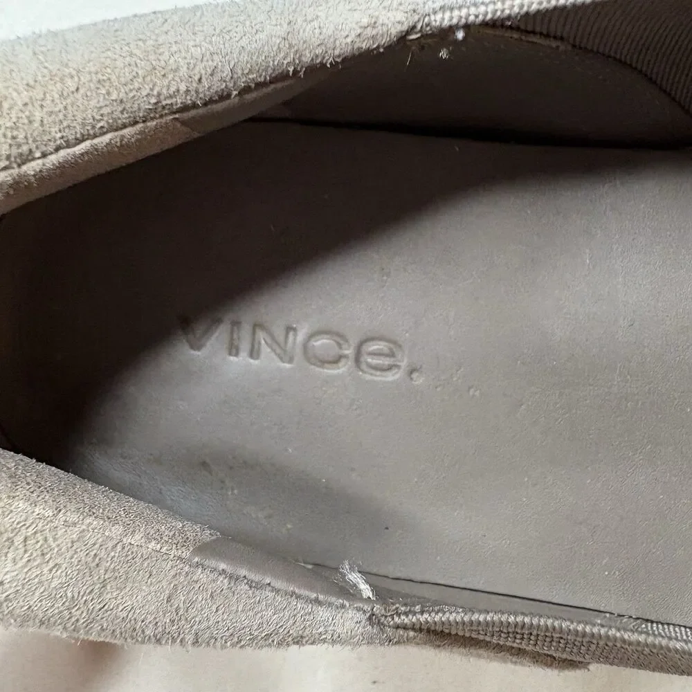 Vince Wilden Gray Suede Platform Slip on Espadrilles. Size 8.5 Womens